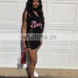 2020 New Arrivals Women Sexy Club Dresses Ladies Letter Printed Mini Party Dresses Women Summer Dresses thumbnail-7