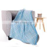 50''x60''Soft Geometric Pattern Cozy Blue Knitted Throw Blanket for Couch/Sofa/Travel thumbnail-2