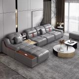 grey leather sofa