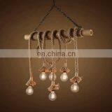 Retro Hemp Ropes Indoor Decorative Wooden Pendant Lamp thumbnail-2