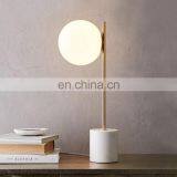 Modern Marble Base Gold Metal Glass Ball Restaurant Table Lamp thumbnail-2
