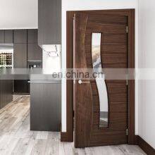 Walnut Solid Wood Entry Door Glass Inserts Door/luxury Double Entry Door thumbnail-5