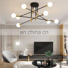 Mid Century Modern Multi-Lights Sputnik Ceiling Light Fixture Semi Flush Mount Pendant Lighting Metal Vintage Metal Chandelier thumbnail-4