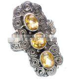 CITRINE RING ,WHOLESALE SILVER JEWELRY,SILVER EXPORTER,SILVER JEWELRY FROM INDIA thumbnail-1