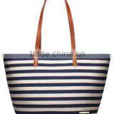 2016 Fashion Stripe Canvas Designer Handbag Ladies Leisure Bag Wholesale thumbnail-2