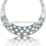 New Model Choker Gold Crystal Latest Design Saudi Gold Jewelry Necklace thumbnail-1