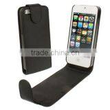 Black Soft Texture Up and Down Open Leather Case for IPhone SE & 5 & 5S thumbnail-1