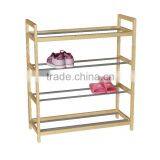 Wooden Shoe Rack With Stainless Steel Tube thumbnail-1