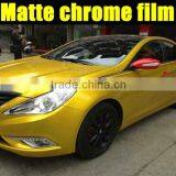 Newest Product ! Gold Matte Chrome Metallic Car Wrap Vinyl Film With Air Bubble Size:1.52*20m thumbnail-2