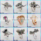 American Diamond Jewellery Factory Wholesale Gemstone Adorable Animal Owl Finger Ring R0106 thumbnail-4