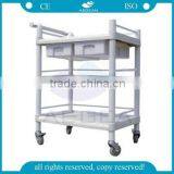 AG-UTB07 CE ISO Three Layers ABS Hospital Utility Cart Plastic Medical Trolley thumbnail-1