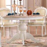 Home Used European Vintage White Marble Dining Table Set With 4 Chairs thumbnail-6