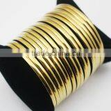 India Large Punk Hip Hop Multi Strings18k Gold Plating Wide Cuff Bangle Opened thumbnail-5