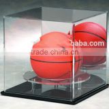 Custom acrylic basket display perspex ball case clear lucite basket ball box with LED ligtht
