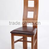 Antique Wooden Back close-fitting design Upholstered Genuine Leather dining chair/ Restaurant chair(CH-928-OAK)