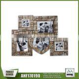 2016 Lstest Design 5 Multi Opening Wall Hanging Wooden Decorative Picture Photo Frame,Heart Shape Photo Frame