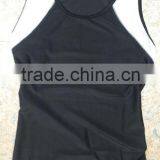 Ladies Two Tone Compression Tank Top - Black/White