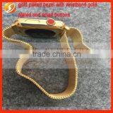 gold plated wristband with bezel frame luxury with small buttons perfect testing