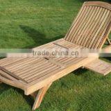 Sun Lounger Chairs Solid Teak Wood Outdoor Garden Furniture NFG12 thumbnail-1