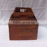 Magazine Rattan Bamboo Baskets New Style Brown Colour