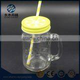 Hot Sale 400ml Clear Glass Drinking Bottle With Handle