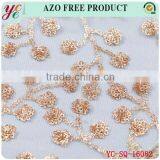 Fashion Golden Beautiful Pattern Sequin Net Embroidery Fabric for Wedding Dress