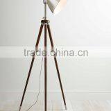 0403-13 a Vintage and Industrial Feel a Dark Stained Wood Frame and Steel Details Camera Floor Lamp thumbnail-1