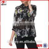 Chinese Clothing Manufacturers Long sleeve chiffon blouse plus size women blouse