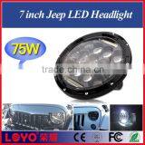 Waterproof Jeep Wrangler Led Lamp 7" 75W Car LED Headlight H4 DRL High/Low for Wrangler Hummer JK LJ
