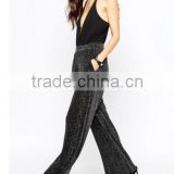 Guangzhou Women clothes factory manufacturer 2016 Spring Fashion & All Match Textured Women knit Wide Leg trousers customized