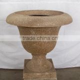 gardening pots with stone surface made by fiber glass material