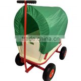 Pneumatic tire children's wagon with canopy