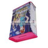 CMYK Offset Printing Rectangular Tin Can Coin Bank thumbnail-3