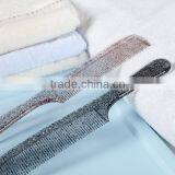 Plastic Morden Long Moon Design Hair Comb With Crystals Point thumbnail-2