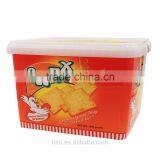 IML Plastic Square Biscuit Container,FDA,BRC,Sedex Food Packaging,Biscuit Box With Lid. thumbnail-4