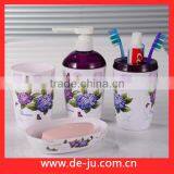 Violets Design Cup Lotion Bottle Cheap Bathroom Sets thumbnail-1