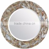 High quality best selling New Round Crackled Mother of Pearl Mirror from Viet Nam