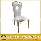 White PU Golden Stainless Steel Wedding Chair thumbnail-1
