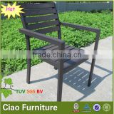Grey plastic wood arm chair cheap outdoor chairs