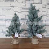 White Flocked Mini Burlap Pine Tree thumbnail-3