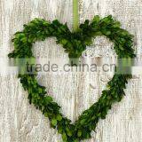 Preserved Green Boxwood Heart With Silk Bowknot for Abroad Markets thumbnail-3