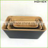 Bamboo Stacking Storage Boxes Kitchen Storage Boxes Homex BSCI/Factory thumbnail-2