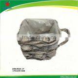 Wash White Birch Christmas Decor Flower Pot With Handle thumbnail-2