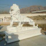 Large Sculptures Gate Gardian Garden Decoration Lion Marble Statue for Sale