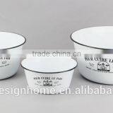 S/3 ROUND ENAMEL IRON BOWL thumbnail-1