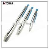 39031 9 Inch Stainless Steel Kitchen Tongs BBQ Grill Food Salad Tongs With Lock thumbnail-4