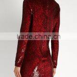 Color Changing Sequins-embellished Fabric Cowl-neck Silk Mini Dress Latest Dress Designs Photos HSD5616 thumbnail-3