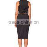 2015 New Arrival Black Crop and Skirt Co-ord Set thumbnail-4