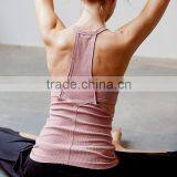 100% Polyester Dry Fit Custom Logo Printed Cheap Sexy Yoga Tank Tops thumbnail-5