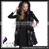 CX-G-B-174 Women Autumn Fashion Fox Fur Vest Woman Hoodies thumbnail-1